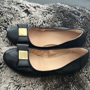 Cole Haan Black and Gold Leather Flats